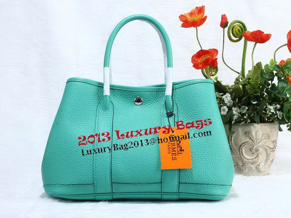 Hermes Garden Party 30cm Tote Bag Grainy Leather Light Green