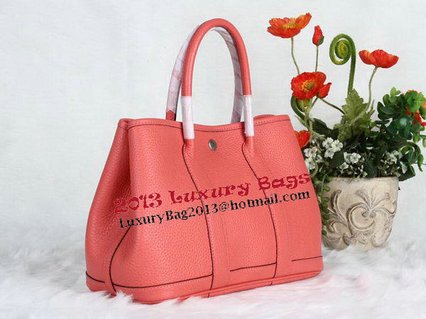 Hermes Garden Party 30cm Tote Bag Grainy Leather Pink