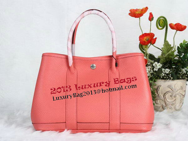 Hermes Garden Party 30cm Tote Bag Grainy Leather Pink