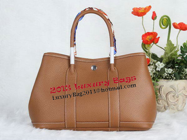 Hermes Garden Party 30cm Tote Bag Grainy Leather Wheat