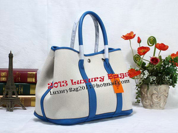 Hermes Garden Party 36cm Tote Bag Canvas Blue