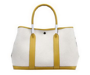 Hermes Garden Party 36cm Tote Bag Canvas Yellow