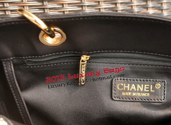 Chanel Classic Coco Bag Black GST Sheepskin Leather A50995 Gold