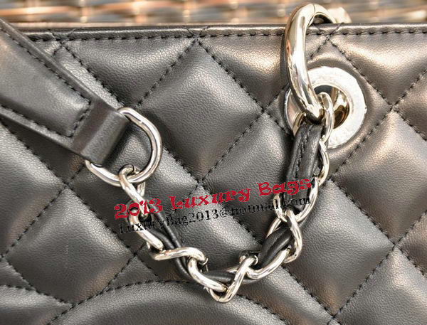 Chanel Classic Coco Bag Black GST Sheepskin Leather A50995 Silver