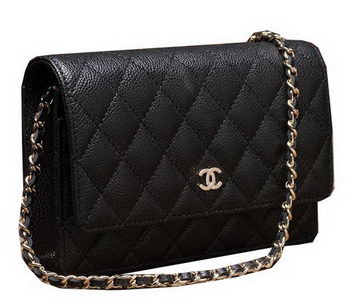 Chanel mini Flap Bag A33814 Black Cannage Pattern Gold