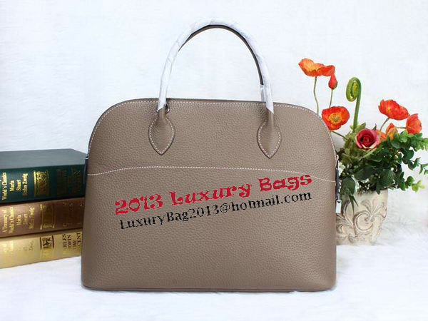 Hermes Bolide 37CM Calfskin Leather Tote Bags H509084 Grey