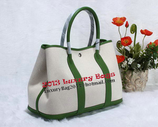 Hermes Garden Party 36cm Tote Bag Canvas Green