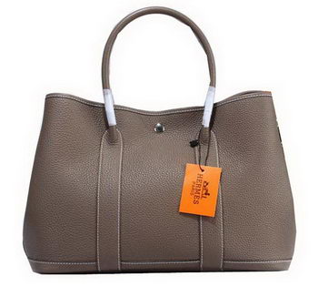 Hermes Garden Party 36cm Tote Bag Grainy Leather Grey