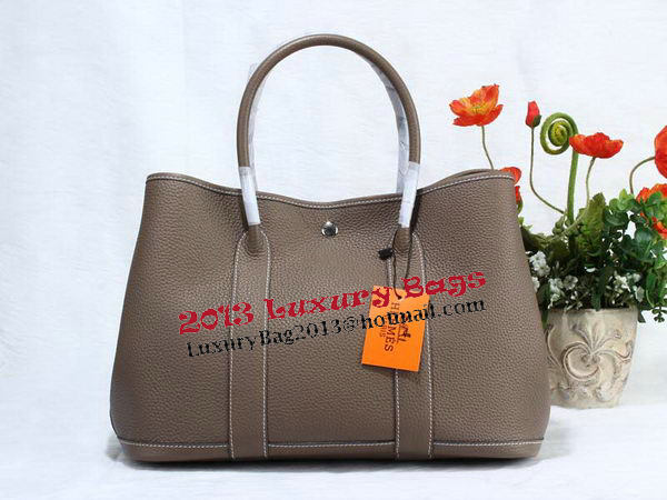 Hermes Garden Party 36cm Tote Bag Grainy Leather Grey