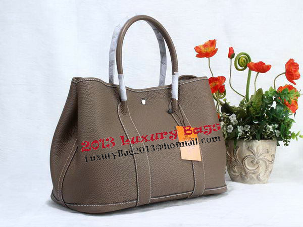 Hermes Garden Party 36cm Tote Bag Grainy Leather Grey