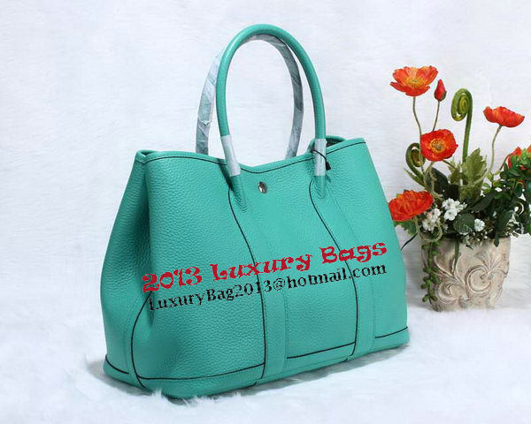 Hermes Garden Party 36cm Tote Bag Grainy Leather Light Blue