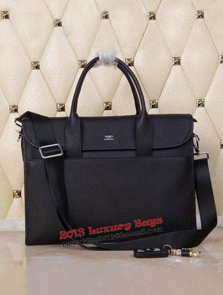 Hermes Briefcase Original Calf Leather H1709 Black