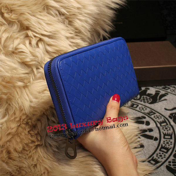 Bottega Veneta Intrecciato Nappa Zip Around Wallets 114073 Blue