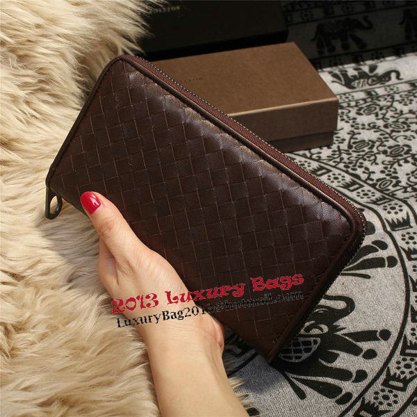 Bottega Veneta Intrecciato Nappa Zip Around Wallets 114073 Brown