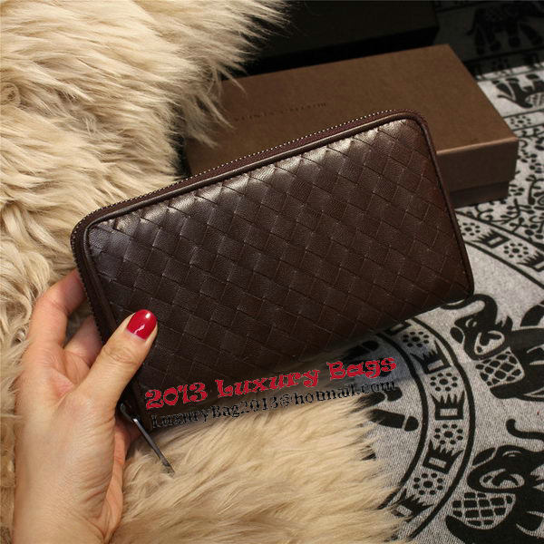 Bottega Veneta Intrecciato Nappa Zip Around Wallets 114073 Brown