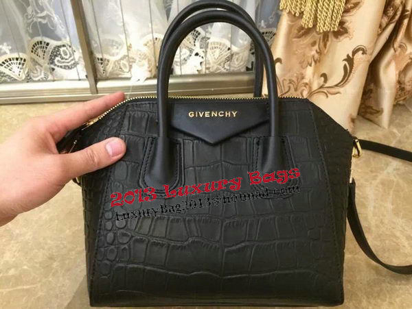 Givenchy Antigona Bag in Croco Leather Black