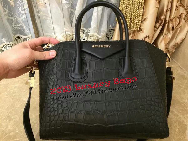 Givenchy Antigona Bag in Croco Leather Black