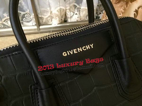 Givenchy Antigona Bag in Croco Leather Black