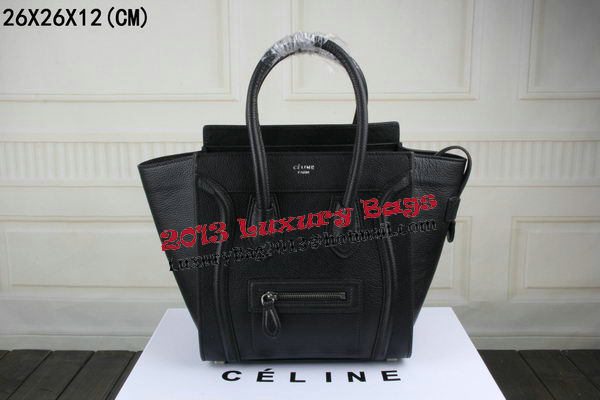 Celine Luggage Micro Boston Bag Clemence Leather CT33081 Black