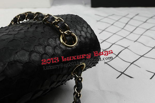 Chanel 2.55 Series Flap Bags Original Snake Leather A1112 Black