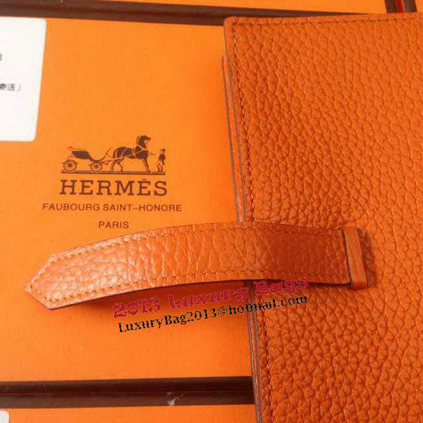 Hermes Bearn Japonaise Grainy Leather Wallet H8622W Orange Hermes Bearn Japonaise Grainy Leather Wallet H8622W Orange