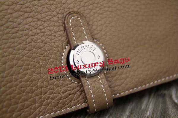 Hermes Compact Passport Holder Original Leather Wallet Grey Hermes Compact Passport Holder Original Leather Wallet Grey