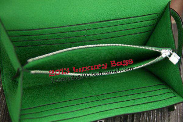 Hermes Kelly Wallet Togo Leather Bi-Fold Purse HA708W Green Hermes Kelly Wallet Togo Leather Bi-Fold Purse HA708W Green