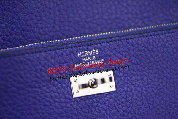 Hermes Kelly Wallet Togo Leather Bi-Fold Purse HA708W Royal