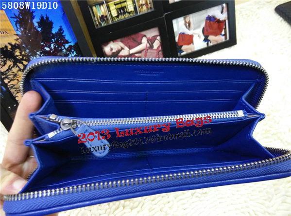 Bottega Veneta Intrecciato Nappa Zip Around Wallet BV5808 Blue