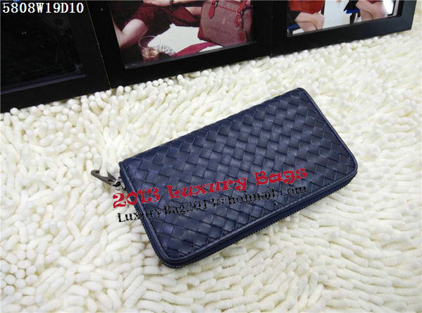 Bottega Veneta Intrecciato Nappa Zip Around Wallet BV5808 Royal