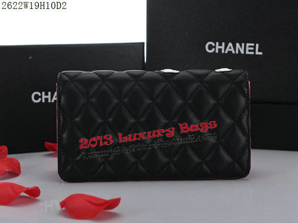 Chanel Combon Bi-Fold Wallet White CC Logo A2622 Black Chanel Combon Bi-Fold Wallet White CC Logo A2622 Black