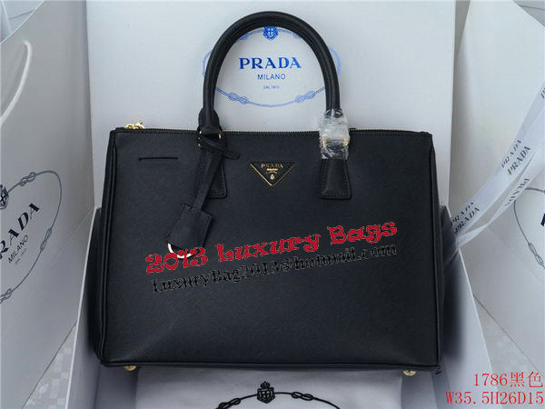 Prada Saffiano Calfskin Leather Tote Bag PBN1786 Black