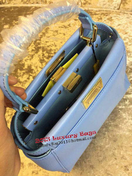 Fendi mini Peekaboo Bag Calfskin Leather 30320 SkyBlue