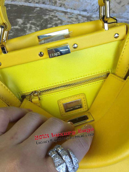 Fendi mini Peekaboo Bag Calfskin Leather 30320 Yellow