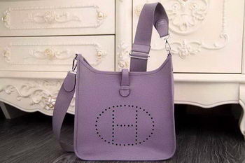 Hermes Evelyne 28cm Messenger Bag Original Leather H1188 Lavender