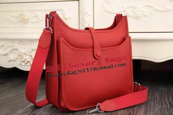 Hermes Evelyne 28cm Messenger Bag Original Leather H1188 Red