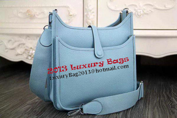 Hermes Evelyne 28cm Messenger Bag Original Leather H1188 SkyBlue