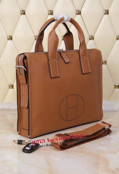 Hermes Briefcase Original Grainy Leather H8813T Wheat