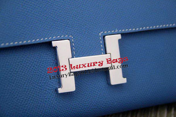 Hermes Constance Long Wallets Original Leather HA909 Blue