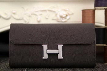 Hermes Constance Long Wallets Original Leather HA909 Brown