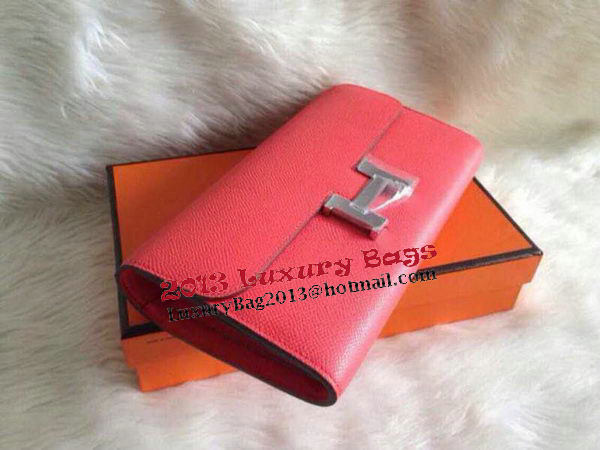 Hermes Constance Long Wallets Original Leather HA909 Light Pink