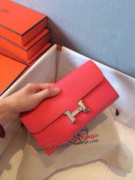 Hermes Constance Long Wallets Original Leather HA909 Light Red