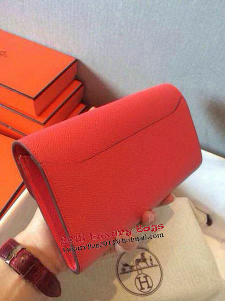 Hermes Constance Long Wallets Original Leather HA909 Light Red