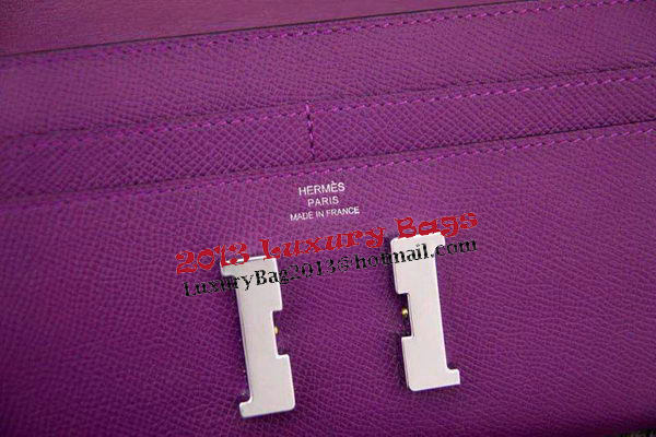 Hermes Constance Long Wallets Original Leather HA909 Purple