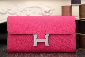 Hermes Constance Long Wallets Original Leather HA909 Rose