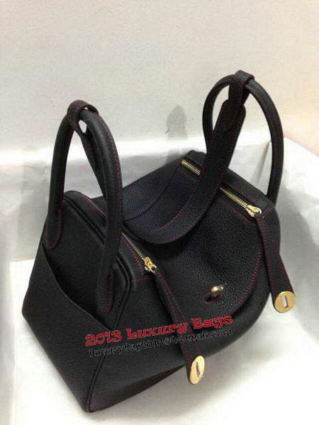 Hermes Lindy 30CM Original Leather Shoulder Bag HLD30 Black