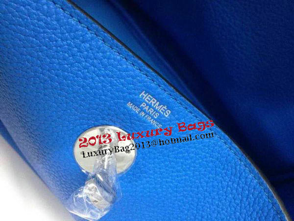 Hermes Lindy 30CM Original Leather Shoulder Bag HLD30 Blue