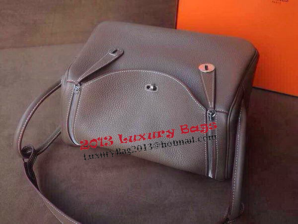 Hermes Lindy 30CM Original Leather Shoulder Bag HLD30 Dark Grey