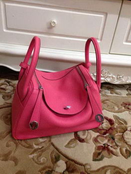 Hermes Lindy 30CM Original Leather Shoulder Bag HLD30 Rose