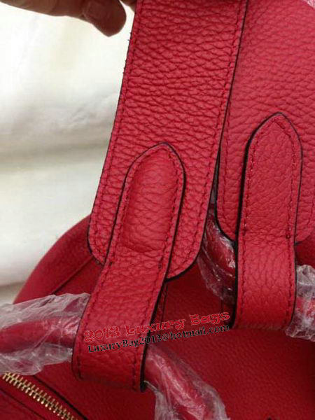 Hermes Lindy 30CM Red Leather Shoulder Bag HLD30 Gold